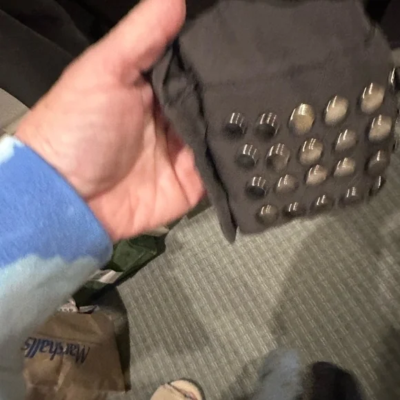 Haute Hippie Gray Button Down Shirt with Silver Studs - Picture 4 of 7